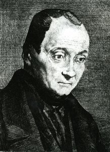 Auguste Comte, geätzt von Felix Bracquemond, 1851 von Joseph Benoit Guichard